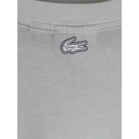 Lacoste Short Sleeve Loose Fit Cotton Jersey Graphic T-Shirt White/Green Men’s M - Picture 11 of 13